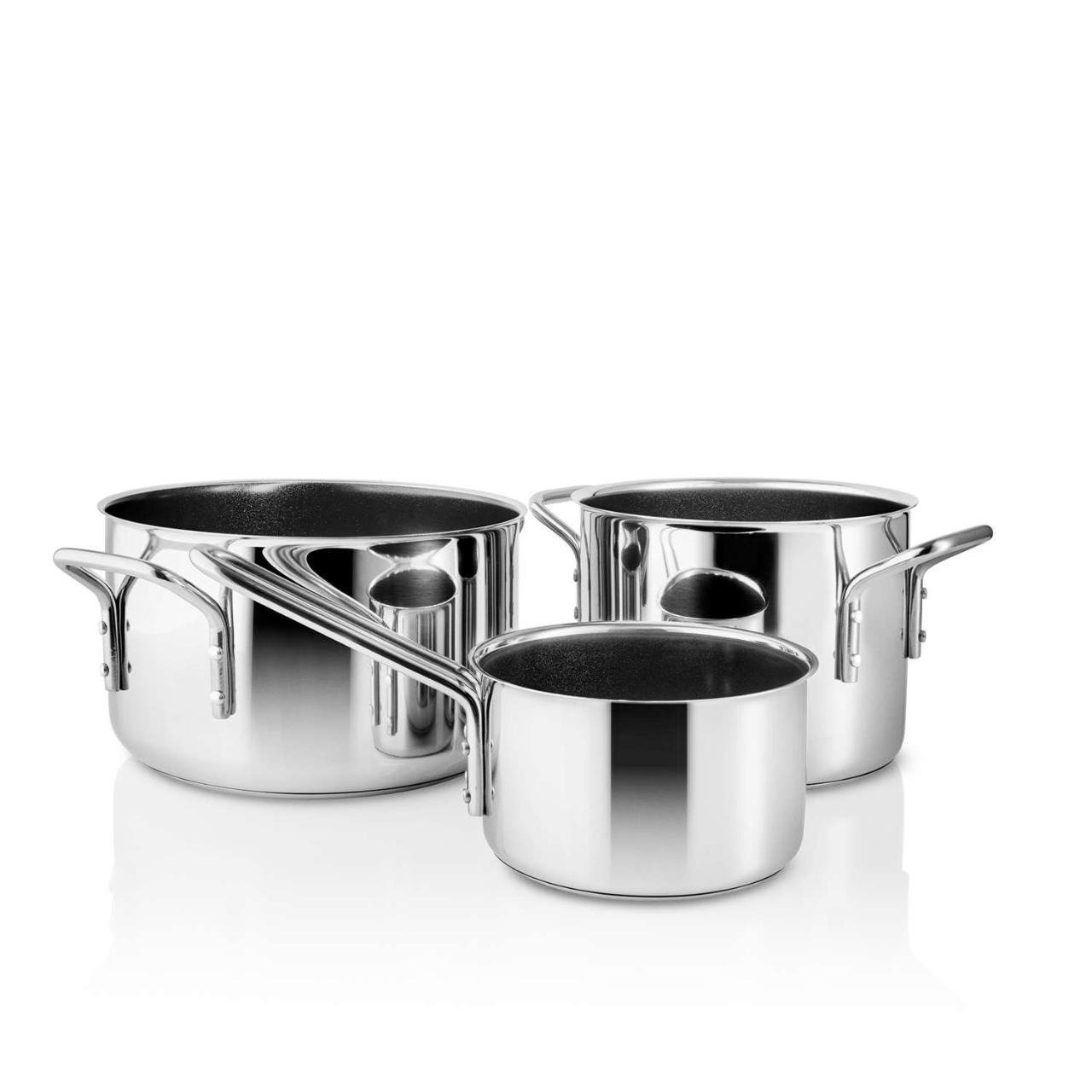 Stainless steel cookware set - 3 pcs. - ceramic Slip-Let® non-stick