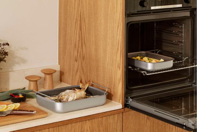 Plat à rôtir Professionnel avec grille - 26x19 cm - céramique Slip-Let® antiadhésif