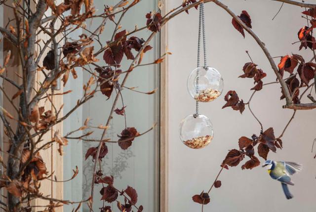 Glass bird feeders - Set of two - Ø10 cm