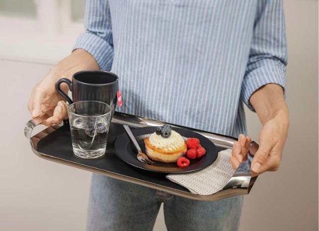 Serveringsbakke 43 x 25 cm stål